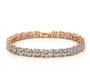 【送料無料】ブレスレット　アクセサリ―　ブレスレットｋローズテニスブレスレットwomen bracelet 18k rose gp aaa cz tennis bracelet engagement wedding hand chain