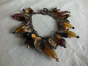 【送料無料】ブレスレット　アクセサリ―　トグルクラスプブレスレットゴールドトーンビーズbeautiful toggle clasp bracelet gold tone bead charms 15 wide x 7 34 long