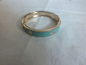 【送料無料】ブレスレット　アクセサリ―　クランプブレスレットゴールドトーンティールグリーンエナメルニースbeautiful clamp bracelet gold tone teal green enamel 12x 2 38 nice