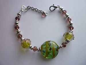 【送料無料】ブレスレット　アクセサリ―　シルバートーンブレスレットインチガラスロブスタークラスプsilver tone charm bracelet 8inches charming glass crystals lobster clasp
