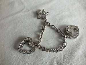 【送料無料】ブレスレット　アクセサリ―　ブレスレットシルバーラインストーン7×1 12beautiful clasp bracelet silver tone large charms clear rhinestones 7 x 1 12