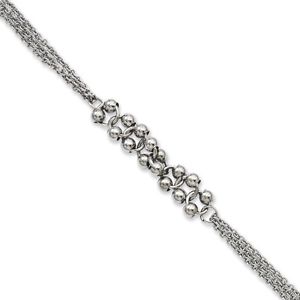 【送料無料】ブレスレット　アクセサリ―　ステンレスブレスレット725ladies chisel stainless steel polished beads bracelet 725