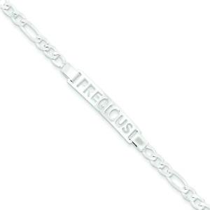 【送料無料】ブレスレット　アクセサリ―　スターリングフィガロidブレスレットsterling silver precious figaro id bracelet