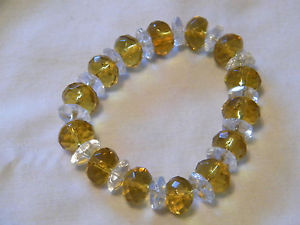 【送料無料】ブレスレット　アクセサリ―　プラスチックcutebeautiful stretch bracelet clear light gold plastic cute