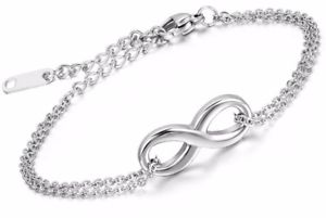 【送料無料】ブレスレット　アクセサリ―　cupimatchステンレスシンボルチェーンリンクcupimatch girls silver stainless steel love infinity symbol chain link bracelet 12,056円
