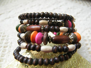 【送料無料】ブレスレット　アクセサリ―　112インチラップブレスレットcutebeautiful wrap bracelet colorful wood 1 12 inch wide cute