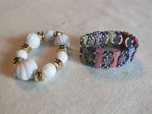 【送料無料】ブレスレット　アクセサリ―　ストレッチブレスレットサイズセットニースcute stretch bracelet child size set 2 colorful white appx 1 14 across nice