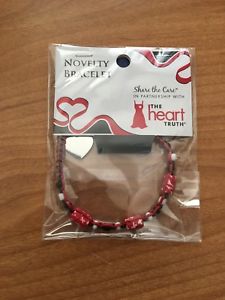【送料無料】ブレスレット　アクセサリ―　ロープビーズシルバーハートチャームブレスレットthe heart truth rope bracelet with beads novelty adjustable silver heart charm