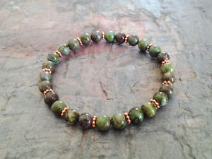 【送料無料】ブレスレット　アクセサリ―　ジャスパービーズストレッチブレスレットgreen copper jasper amp; copper beaded shamballa stretch bracelet womenmen