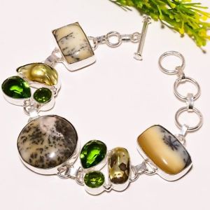 【送料無料】ブレスレット　アクセサリ―　オパールペリドットハンドメイドファッションジュエリーブレスレットdendrite opal peridot gemstone handmade fashion jewelry bracelet sb1795