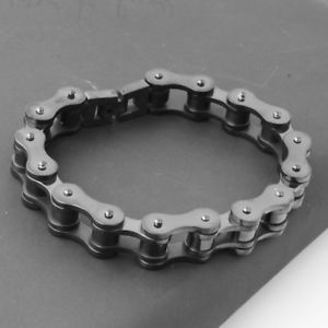 【送料無料】ブレスレット　アクセサリ―　ステンレススチールオートバイバイクチェーンブレスレット