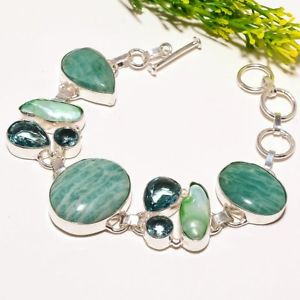 【送料無料】ブレスレット　アクセサリ―　ハンドメイドファッションジュエリーブレスレットamazonite biwa pearl gemstone handmade fashion jewelry bracelet sb1729