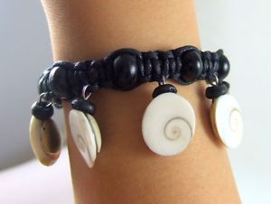 【送料無料】ブレスレット　アクセサリ―　シェルワックスコードビーズブレスレットeye of shiva shell waxed cord beads bracelet 610 adjustable jewelry ; aa048