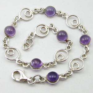 【送料無料】ブレスレット　アクセサリ―　スターリングシルバーラウンドアメジストブレスレット925 sterling silver round amethyst bracelet 86 from silverstarjewel
