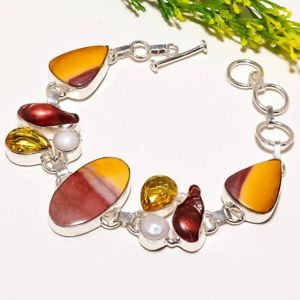 【送料無料】ブレスレット　アクセサリ―　ハンドメイドファッションジュエリーブレスレットmookaite river pearl gemstone handmade fashion jewelry bracelet sb1715