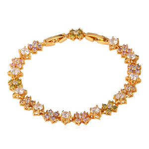 【送料無料】ブレスレット　アクセサリ―　マルチカラージルコンテニスブレスレットクリスマスgold plated permanent light multicolored aaa zircon tennis bracelet xmas gift
