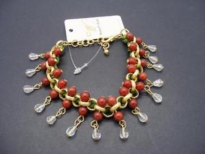 【送料無料】ブレスレット アクセサリ— ドルビーズビーズブレスレット20 *w stones amp; beads* natural red beaded bracelet wbriolette dangles|hokushin