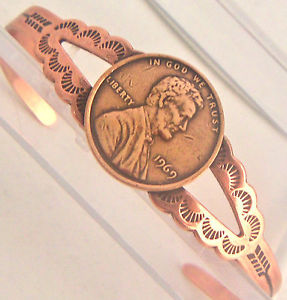 【貨物輸送無料】腕輪 佩び物― ブレスレットウィーラーリンカーンヘッドペニーcopper bracelet by wheeler lincoln head penny healing arthritis folklore cb 091