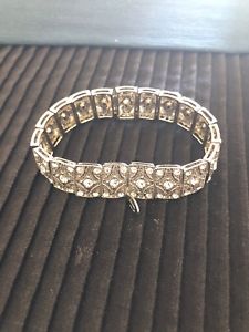 【貨物輸送無料】腕輪 添え物― クッキーイラインストーンクリアチェーンリンクブレスレットcookie lee silvertone clear rhinestone scattered pave chain link bracelet