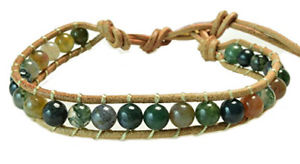 【貨物輸送無料】腕輪 添え物― ビーズシングルラップブレスレットマルチカラーミリbeaded leather single wrap bracelet multicolor 6粍 agate gemstone