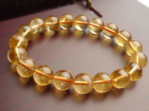 【送料無料】ブレスレット　アクセサリ―　シトリンラウンドビーズブレスレットgenuine 10mm natural yellow citrine quartz crystal round beads bracelet aaa