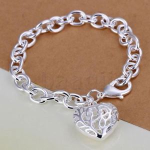 【送料無料】イタリアン ブレスレット ブレスレットアルジェントマッシフフォームシェールヌフbracelet femme en argent massif 925 forme de coeur bijoux pas cher neuf|hokushin