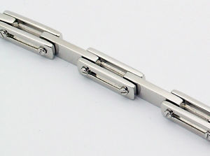 【送料無料】イタリアン　ブレスレット　ステンレススチールリンクブレスレットbi link bracciale in acciaio inox b26｜hokushin