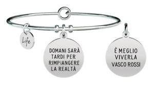 【送料無料】イタリアン ブレスレット ブレスレットスチールヴァスコロッシkidult bracciali acciaio vasco rossi domani sara tardi731466