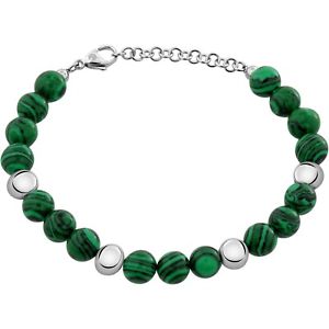 【送料無料】イタリアン　ブレスレット　ブレスレットスチールブレスレットマラカイトグリーンbracciale uomo sector natural salu05 bracelet acciaio nuovo verde malachite｜hokushin 14,585円