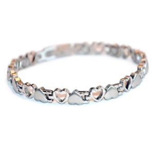 【送料無料】イタリアン　ブレスレット　テニスブレスレットハートハートクールシルバーenergetix 4you 8232 magnetix tennis bracciale magnetico cuore heart coeur argento