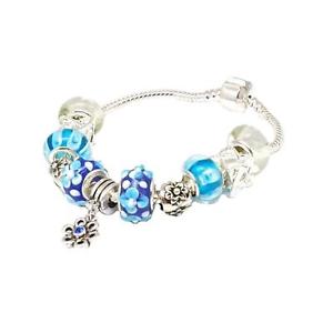 【送料無料】イタリアン　ブレスレット　ブレスレットtoc beadz fiore blu cristallo braccialetto della perla di fascino｜hokushin