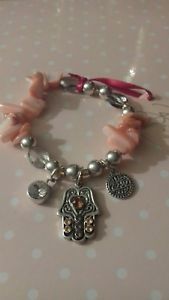 【送料無料】イタリアン　ブレスレット　ビビクリスタルピンクブレスレットbibi bijoux rosa cristallo shell hamsa bracciale con charm