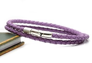 【送料無料】イタリアン　ブレスレット　ナッパレザーアンプintrecciato nappa amp; argento sterling braccialedoppio avvolto braccialettolilla 22,350円
