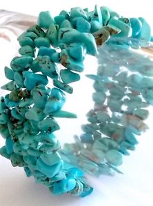 【送料無料】イタリアン　ブレスレット　ブレスレットターコイズトルコlovely elasticizzato braccialetto turchese naturale, 7 12 8｜hokushin 15,385円