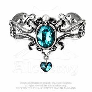 【送料無料】イタリアン　ブレスレット　ゴシックブレスレットピューターalchemy gothic la dogaressas last love bracciale peltro cristallo blu a104