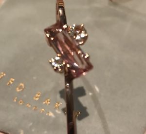 【送料無料】イタリアン　ブレスレット　テッドベーカークリスタルバゲットライトゴールドブレスレットピンクgenuine ted baker britte cristallo baguette ultra sottile luce bracciale oro rosa nuovo