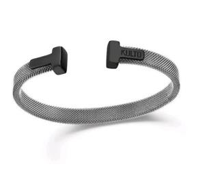 【送料無料】イタリアン　ブレスレット　カフスチールメッシュkulto bracciale mesh acciaio silver espandibile kkman46｜hokushin