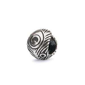 【送料無料】イタリアン　ブレスレット　シルバーオリジナルビーズtrollbeads original beads in argento piuma di pavone tagbe10191｜hokushin