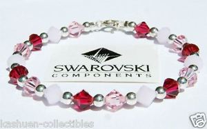 【送料無料】イタリアン　ブレスレット　ピンクスワロフスキークリスタルスターリングシルバーcancro al seno consapevolezza ~ rosa con cristallo swarovski argento sterling