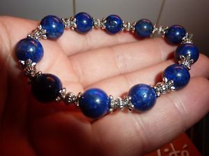 【送料無料】イタリアン　ブレスレット　ブレスレットラピスラズリアルジェントチベットbracelet lapis lazuli 10 mmamp;perles argent du tibet