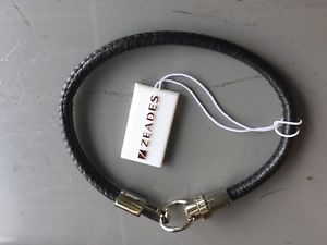 【送料無料】イタリアン　ブレスレット　モンテカルロブレスレットノワールbracelet cuir noir zeades of monte carlo