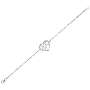 【送料無料】イタリアン ブレスレット ブレスレットアルジェントクールエイムbracelet argent 925 rhodi chaine maille fort 08mm coeur 19mm je taime|hokushin