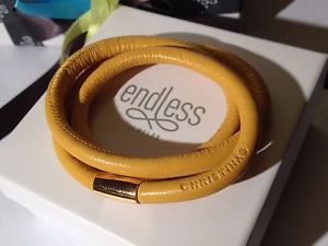 【送料無料】イタリアン　ブレスレット　ブラックブレスレットトリプルワイヤバックルendless jewelry nero bracciale triplo filo giallo fibbia 57cm rrp 55 21,158円
