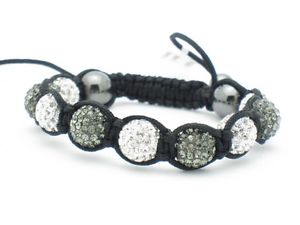 【送料無料】イタリアン　ブレスレット　シルバーグレーホワイトクリスタルunico macram grigio argento bianco cristallo accatastabile｜hokushin