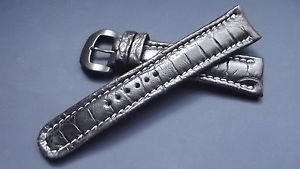 【送料無料】イタリアン　ブレスレット　ブレスレットクロノクロコダイルbracelet montre chrono en crocodile avec surpiqre blanche et boucle noire 21,754円