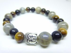 【送料無料】イタリアン　ブレスレット　ブレスレットデティグレセレステbracelet protection bouddha oeil de tigre labradorite obsidienne oeil celeste