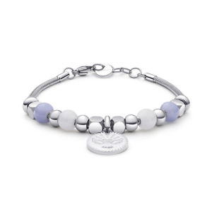 【送料無料】イタリアン　ブレスレット　カフトレスジョリーミニスチールホワイトbrosway bracciale tres jolie mini acciaio giada bianca agata blu btjms656｜hokushin