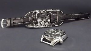 【送料無料】イタリアン　ブレスレット　アメリカストラップワニcinturino orologio con placca americana, disponibile da 18mm 24mmcrocodile
