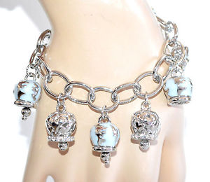 【送料無料】イタリアン　ブレスレット　カフシルバーペンダントリングエナメルブレスレットbracciale donna ciondoli argento anelli lucidi smaltati strass bracelet a62｜hokushin
