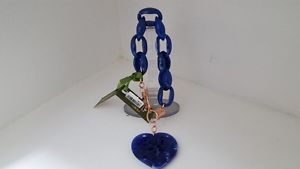 【送料無料】イタリアン　ブレスレット　カフブレスレットbracciale kulto jewels blu lucido con cuore e chiusura ros bracelet